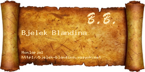 Bjelek Blandina névjegykártya